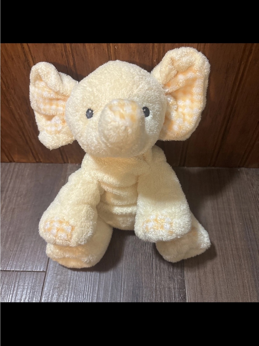 Ty Pluffies Pnut Elephant Plush Yellow Gingham Accents No Ear Tag